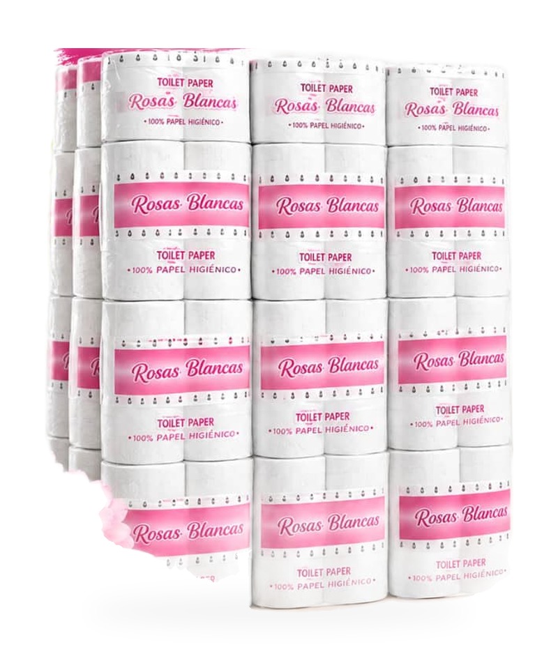 Papel Sanitario Rosas Blancas